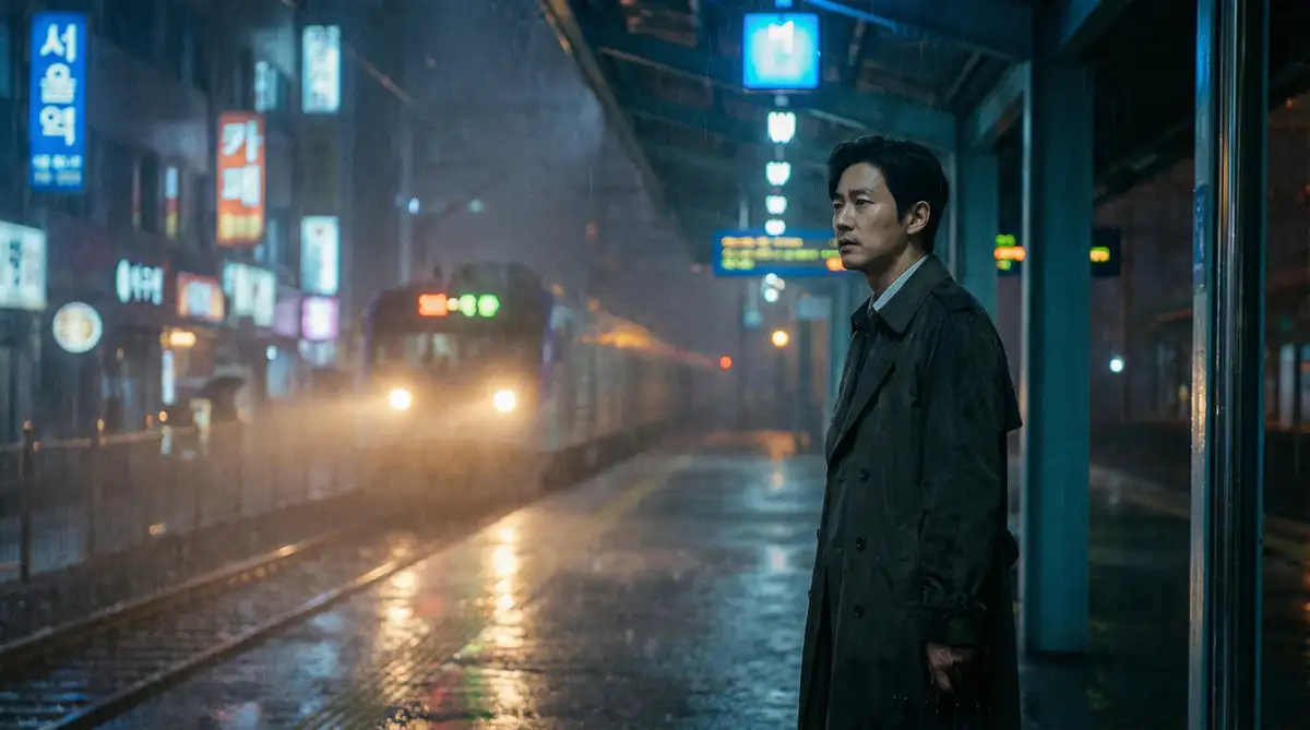 韩国伦理电影经典场景 - 雨夜车站，妹汁百度影音 馆藏影像